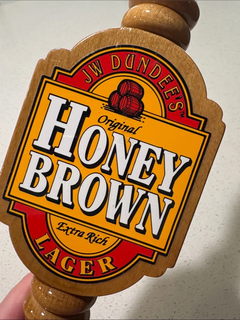 Honey Brown Wooden Tap Handle - Lager